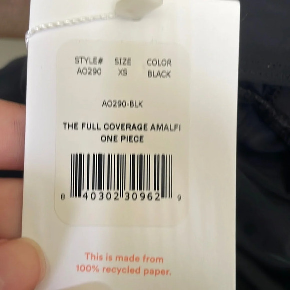 Andie The Full Coverage Amalfi One Piece Swimsuit Black size XS NWT - Picture 5 of 8